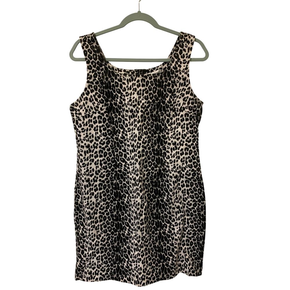 Giorgio Fiorlini Leopard Print Mini Dress Y2K Womens Size XL Classic Career Wear